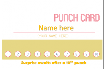Editable Punch Card Template [100%] Free Download
