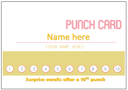 Editable Punch Card Template [100%] Free Download