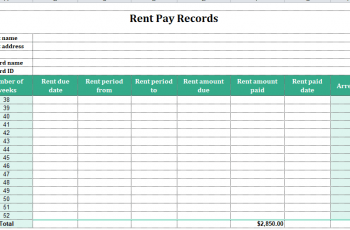 Free Rent Payment Tracker Spreadsheet