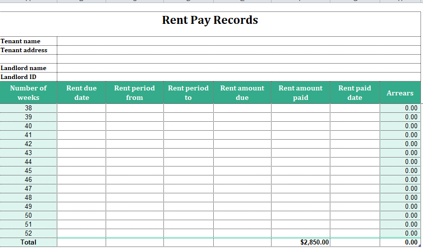 Free Rent Payment Tracker Spreadsheet - 25+ Examples