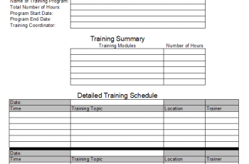 employee training plan template
