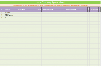 issue tracking template excel
