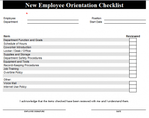 Free New Employee Orientation Checklist Template
