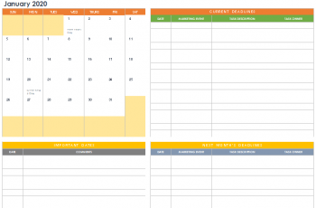 Free Printable Marketing Calendar Example [Excel, Word]