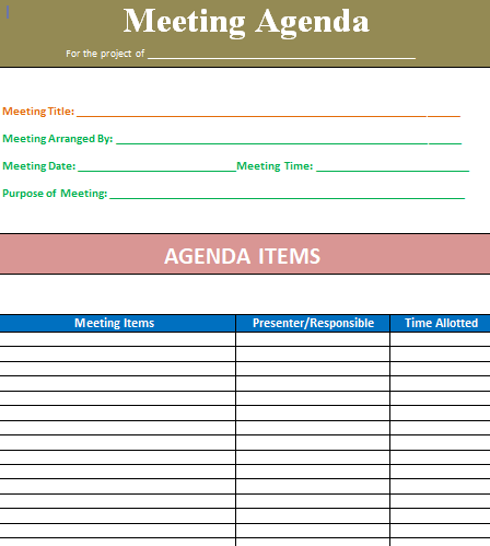 5+ Meeting Agenda Template Word [100%] Free Download