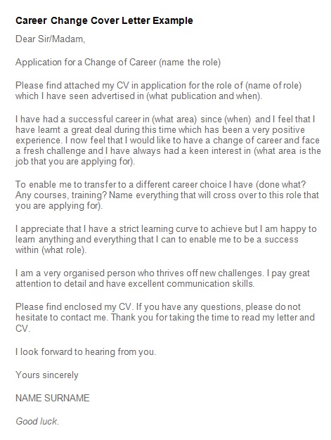 career change cover letter reddit