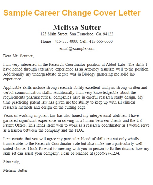 human resources cover letter career change