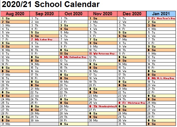 academic schedule template