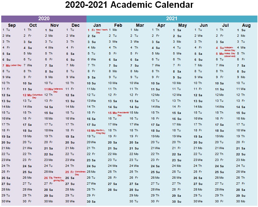 academic year planner template word 2021