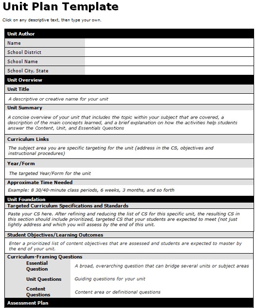 lesson plan example & templates