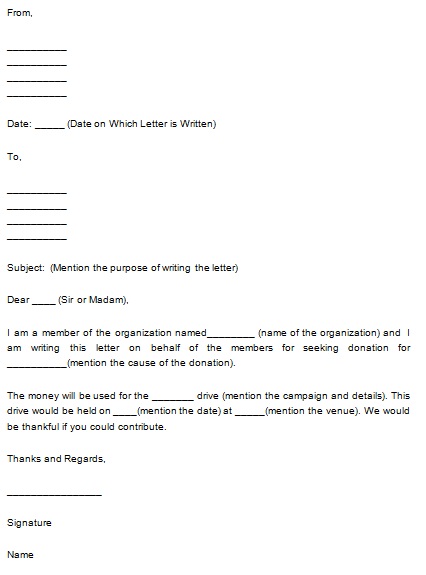 donation letter template free