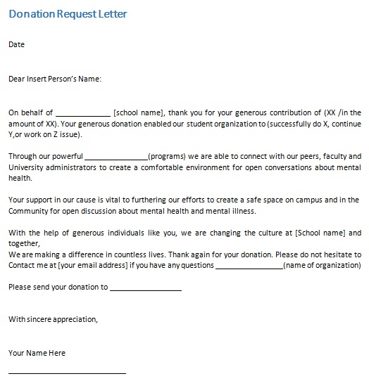 formal donation request letter