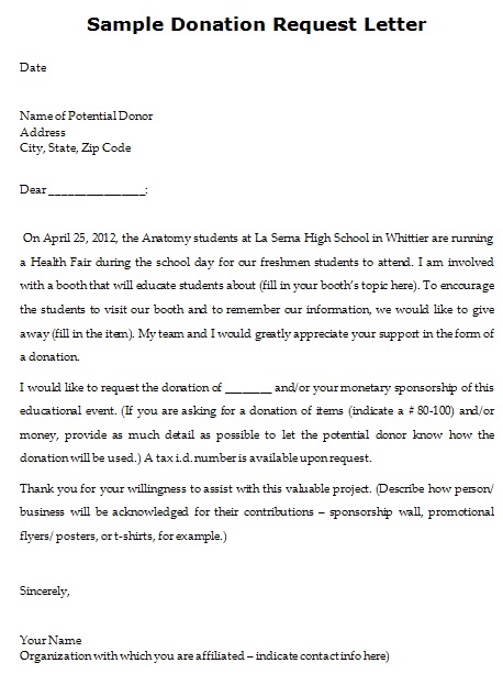 car donation letter template