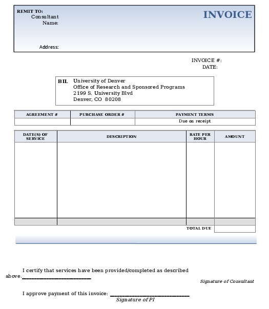 independent consultant invoice template