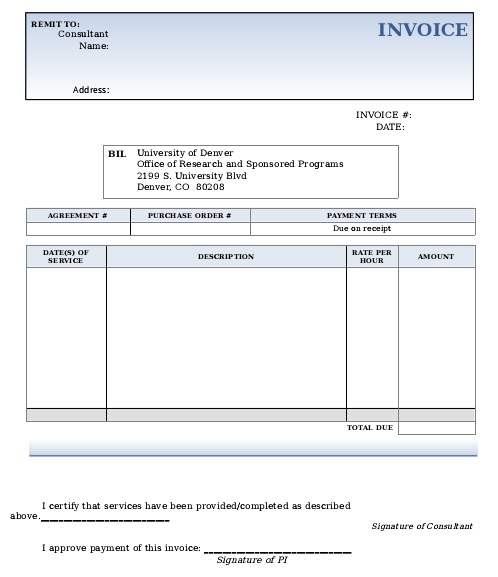 it consulting invoice template