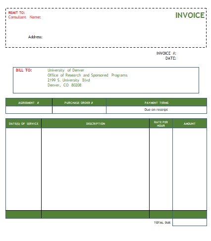 consulting service invoices