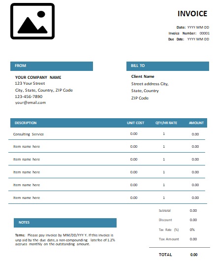 consulting invoice template