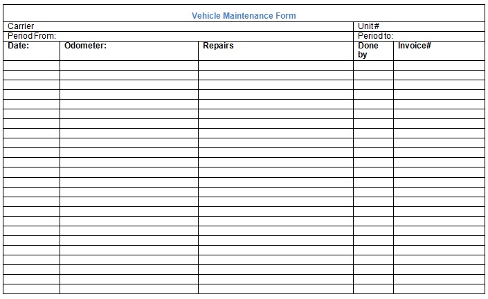 truck driver log book template