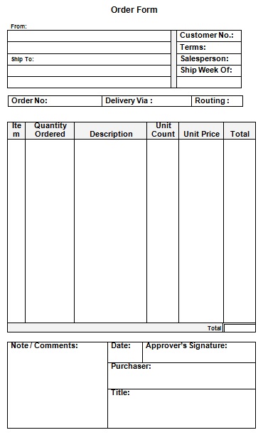 purchase order letter format in word