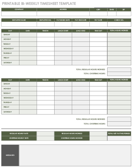 weekly time card template pdf