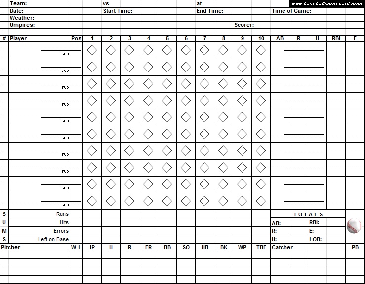 printable baseball scorecard