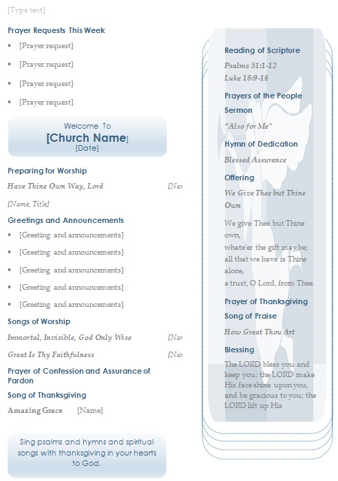 church bulletin templates