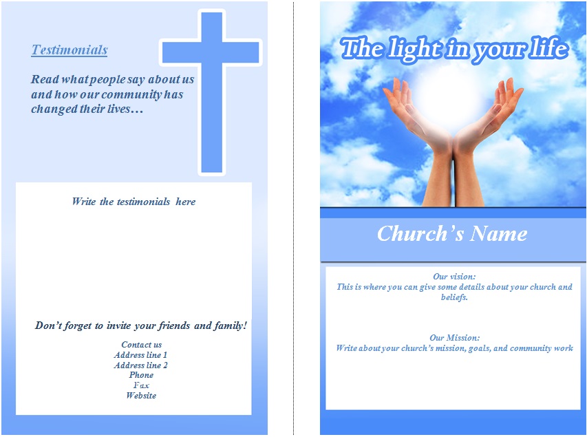 free church bulletin templates