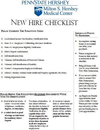 free new employee orientation checklist templates