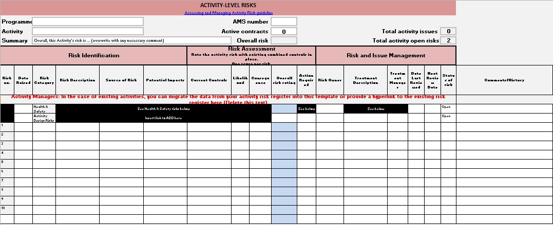 project issue tracking template