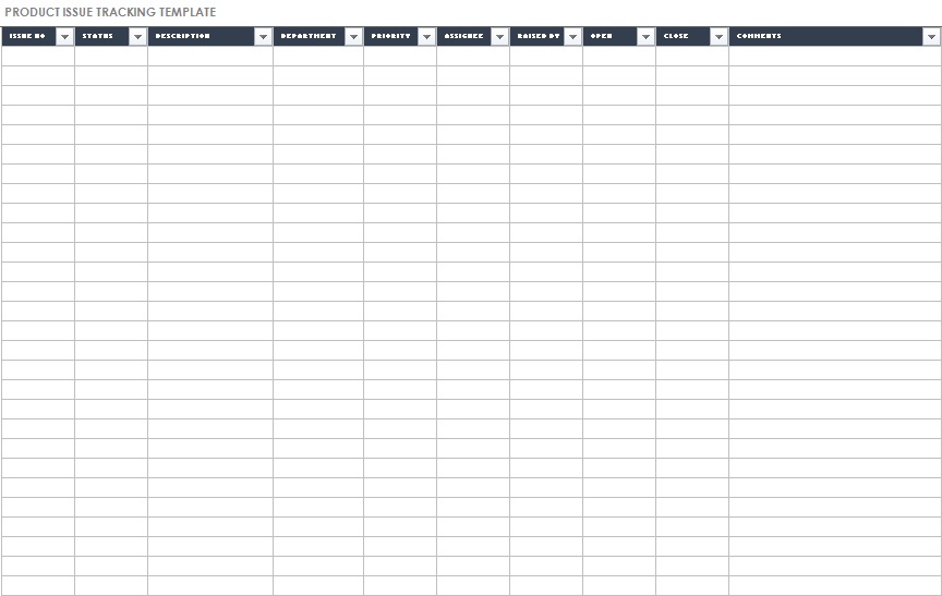 issue tracker excel template