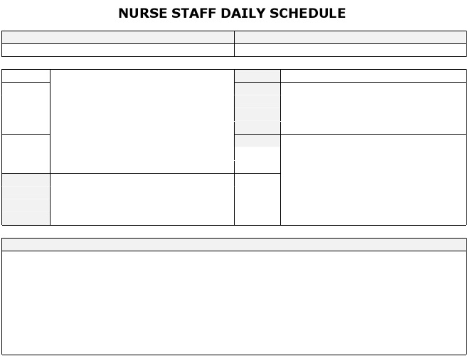 nursing schedules