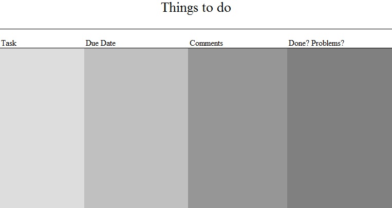 excel to do list template