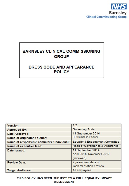 dress code and appearance policy template