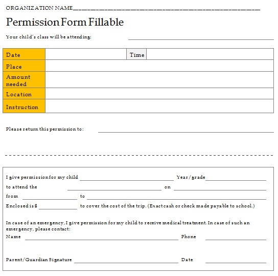 Free Printable Field Trip Permission Slip Templates [Word]