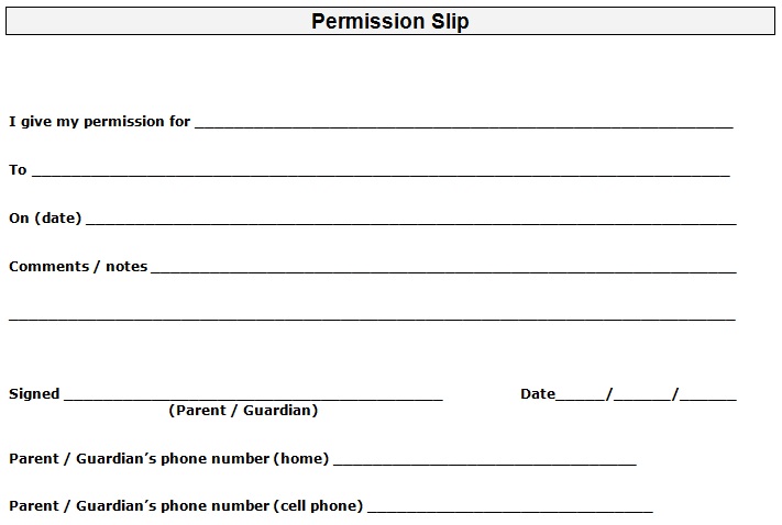 permission slip