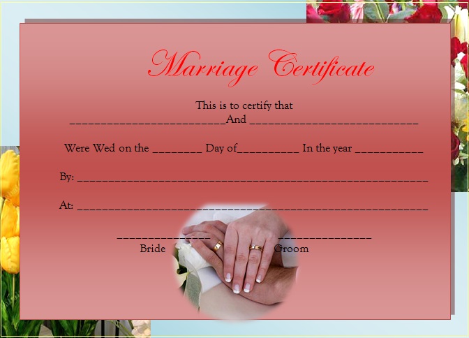 marriage certificate template 10