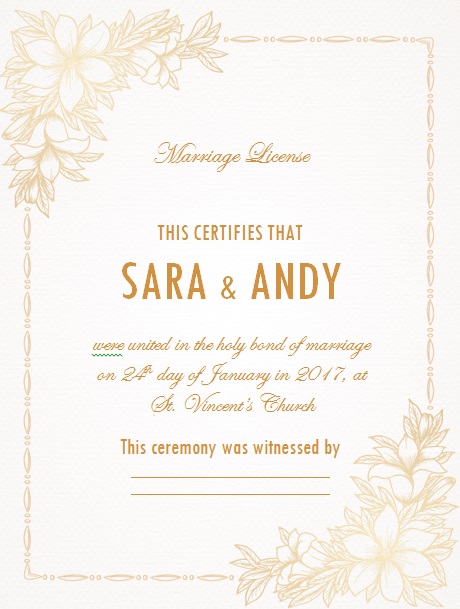 marriage certificate template 13