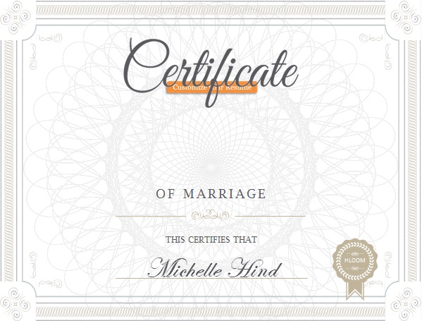marriage certificate template 14