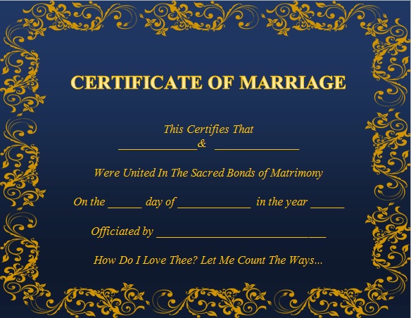 marriage certificate template 15