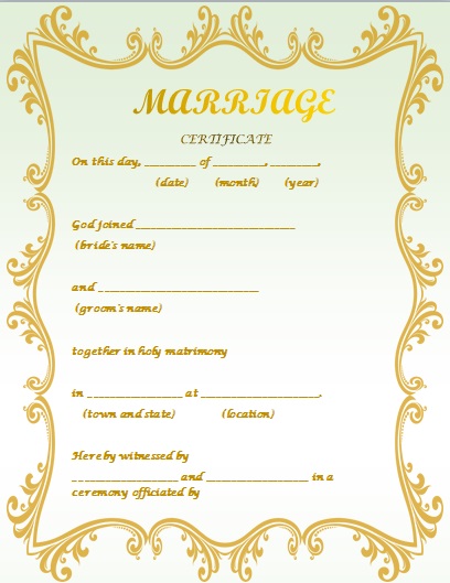 marriage certificate template 17