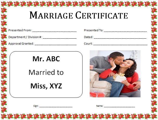 marriage certificate template 21