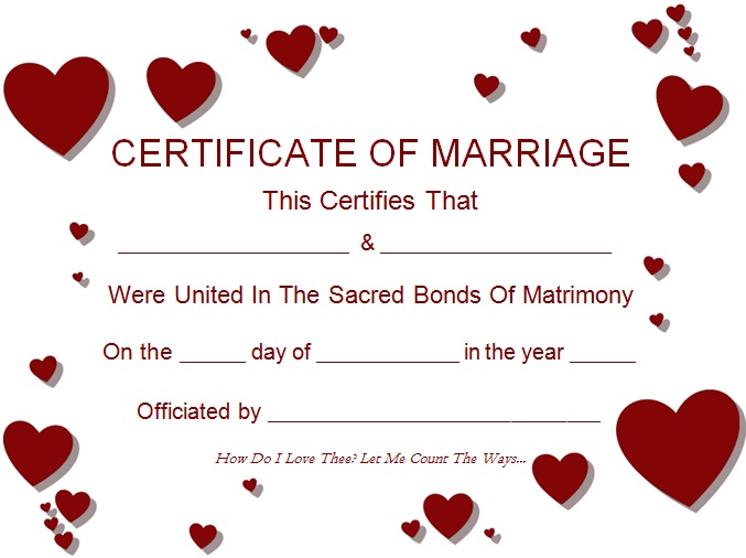marriage certificate template 4