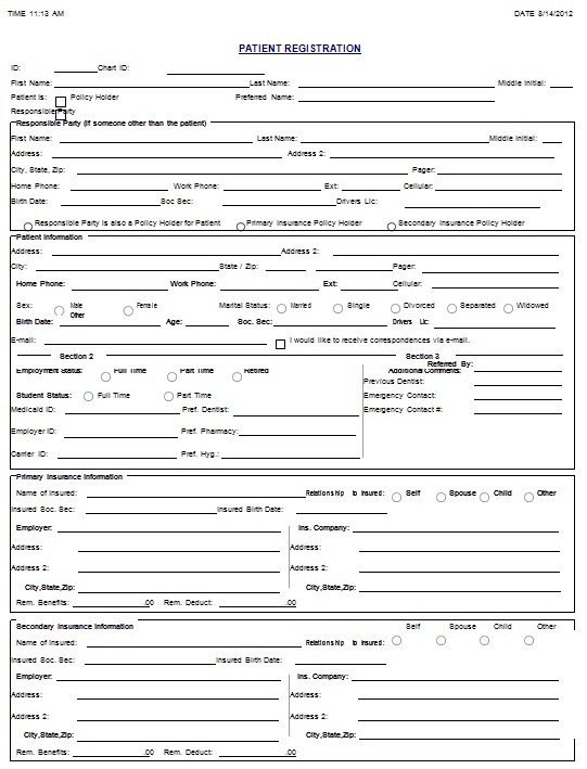new patient registration form 25