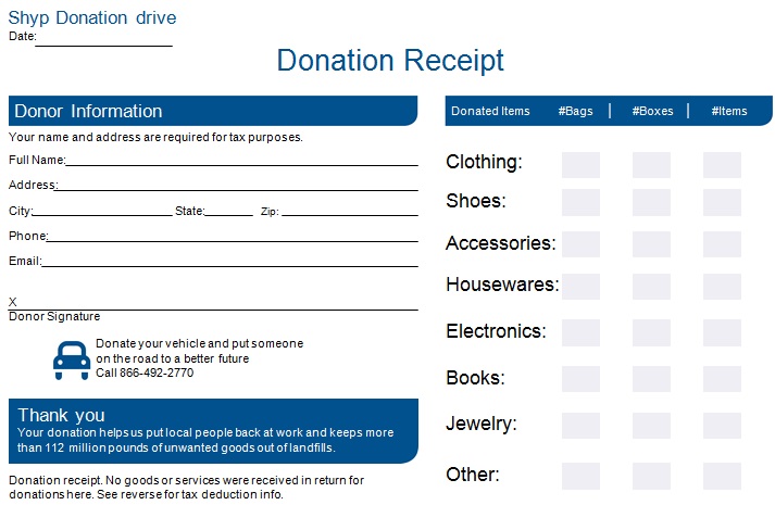 non profit donation receipt template 11