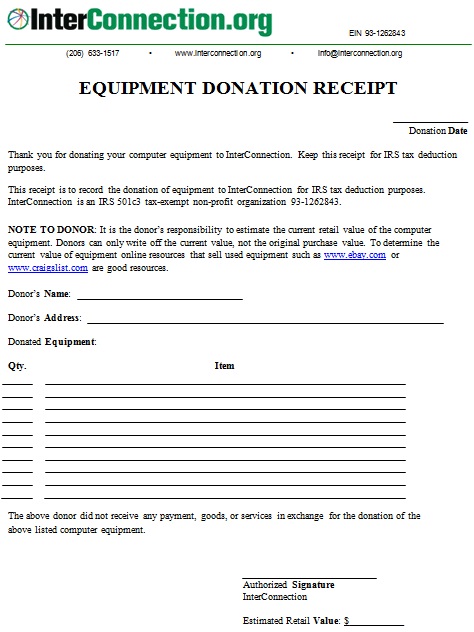 non profit donation receipt template 14