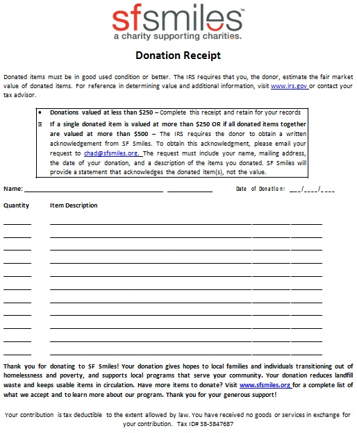 non profit donation receipt template 18