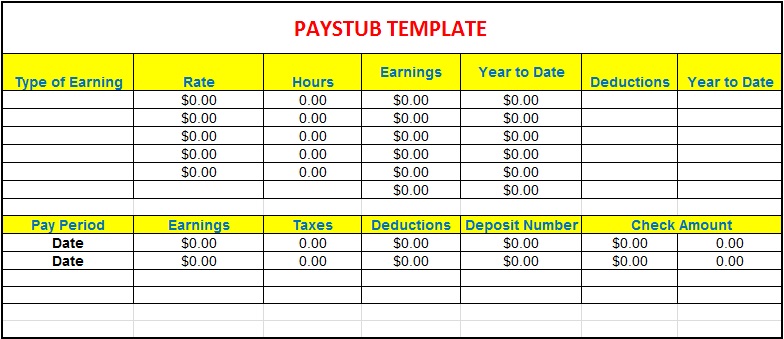 pay stub template 5
