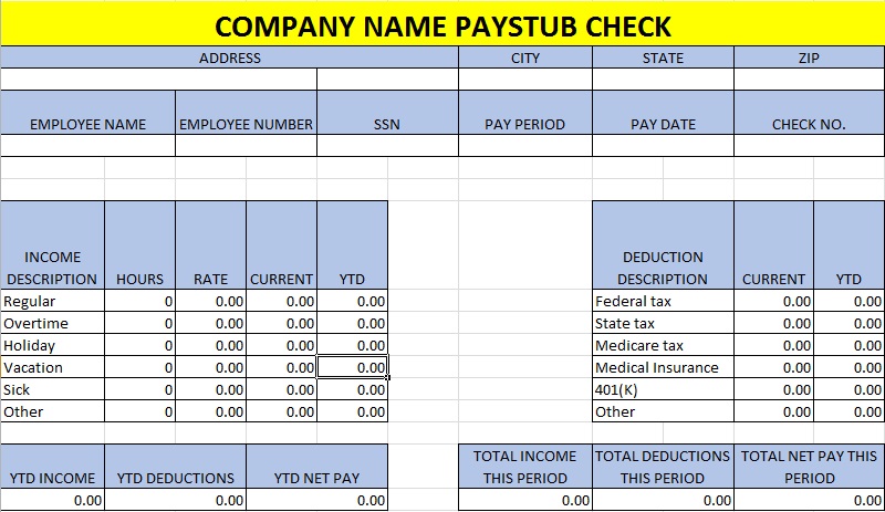 pay stub template 8