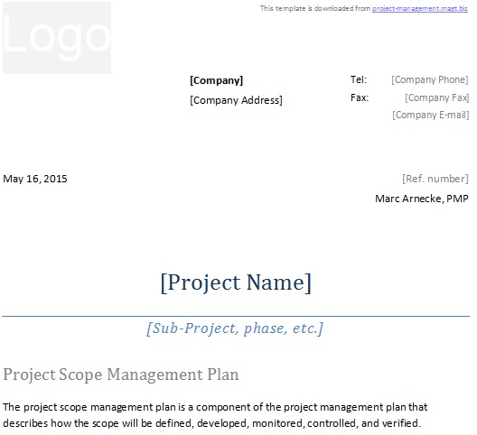 project scope management plan 2
