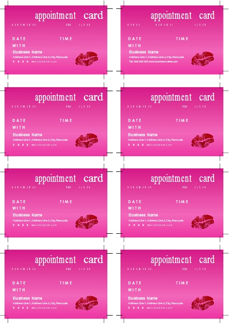 appointment cards template 2